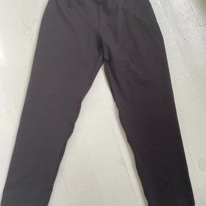 Eileen Fisher Womens Pants Black Sz L Stretchy Mid Rise, Straight Pull On